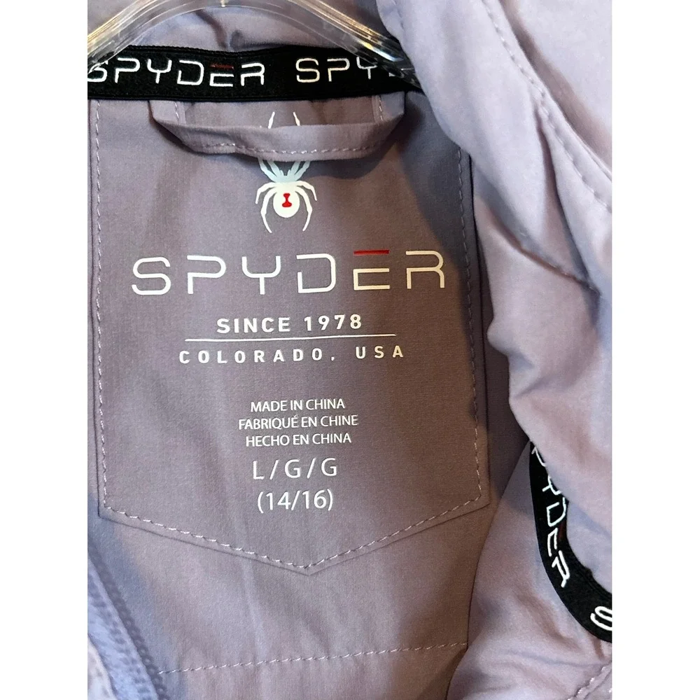 NWT Spyder Youth Superlite Jacket Purple Hooded Full Zip L‎ 14/16
